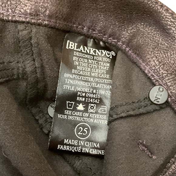 BLANKNYC sz 25 Spray On Super Skinny Jeans Coated Blackish Pink - Picture 9 of 12